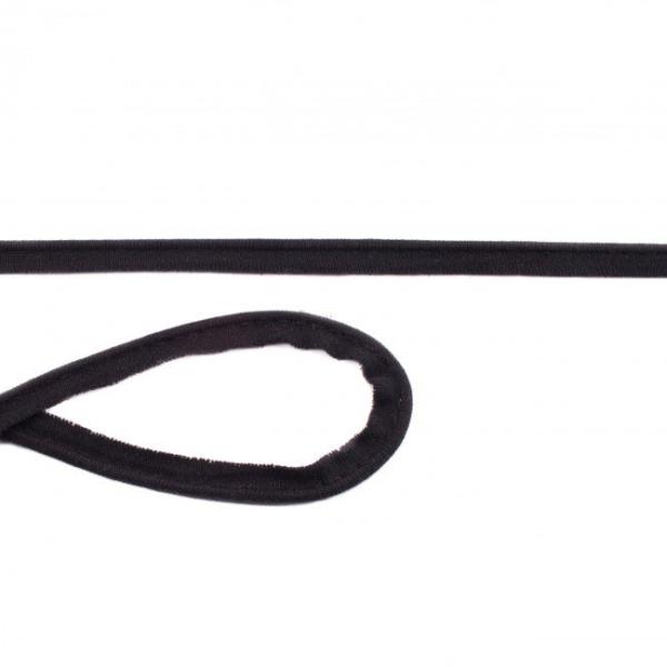 Baumwoll Jersey Paspelband Breite 10 mm Schwarz